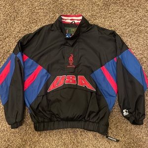 VTG 90s Atlanta 1996 Summer Olympics Starter Pullover Windbreaker Jacket Mens L